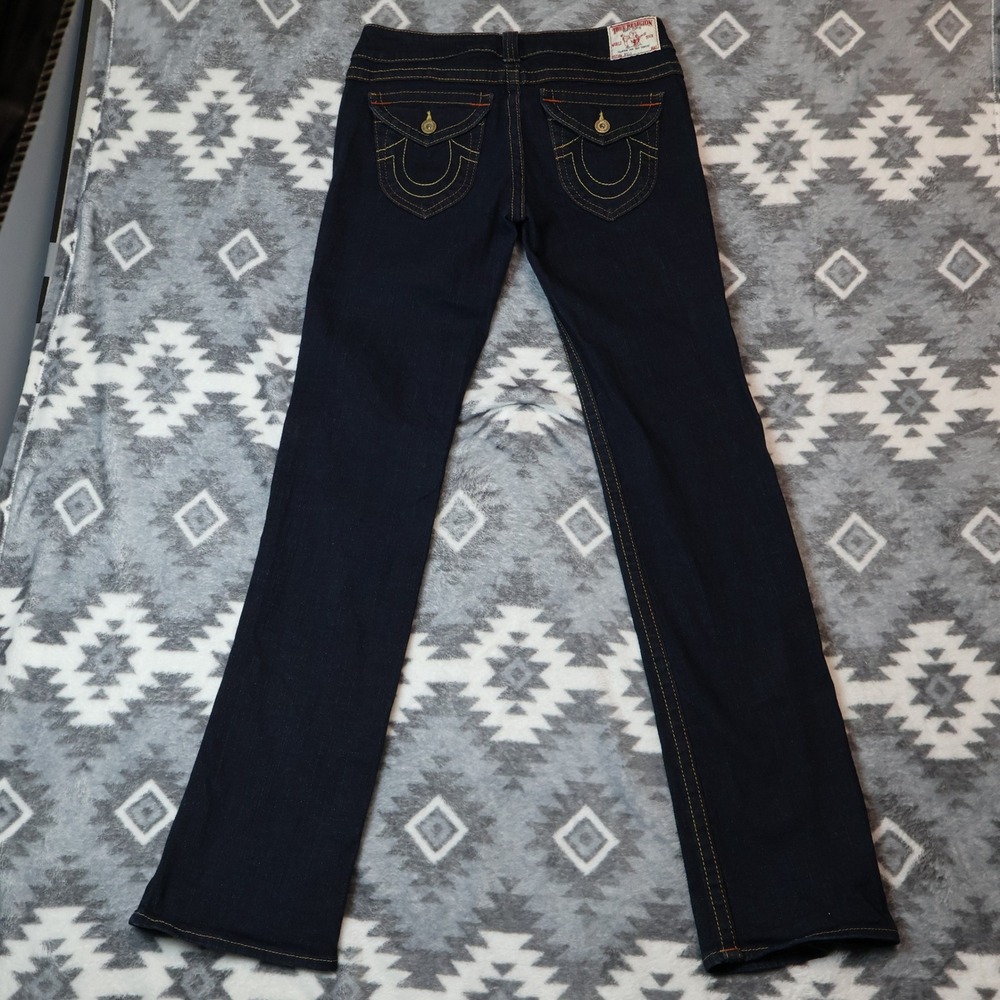 True Religion Joey Bootcut Jeans Indigo Blue Contrast Stitch 31x33" Made in USA